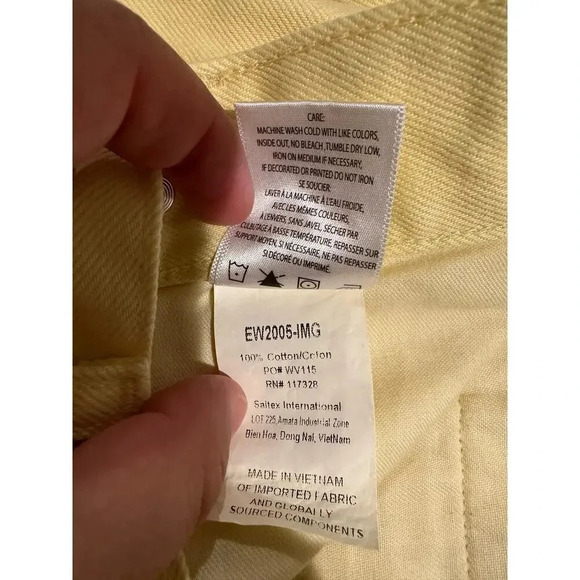 NWT Edwin Maiia Cropped‎ Wide-Leg Jeans In Lemonade | Size L - Picture 6 of 6
